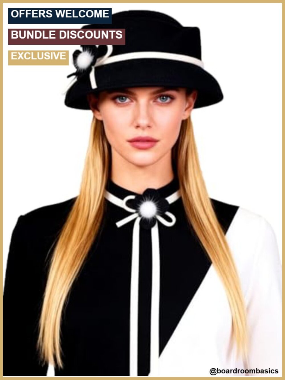 Women's Wool Felt Fedora Hat Elegant Cloche Style with Flower for Wedding